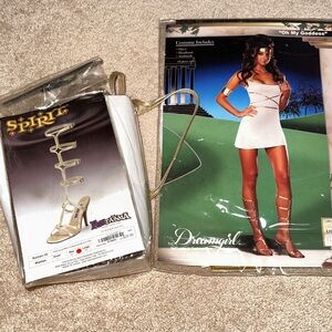 Dreamgirl White Dress with Gold Sandals